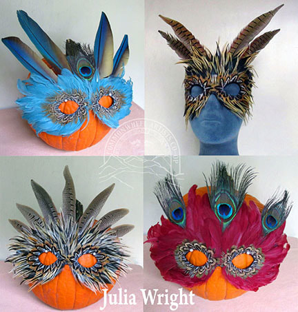 Feather masks by Julia Wright