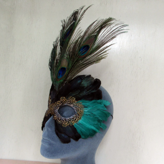 Julia Wright's - Lavender with Purple Ostrich Feathers Mask