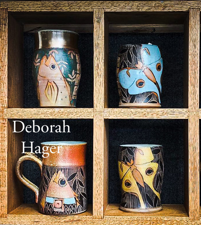 Deb Hager's mug display