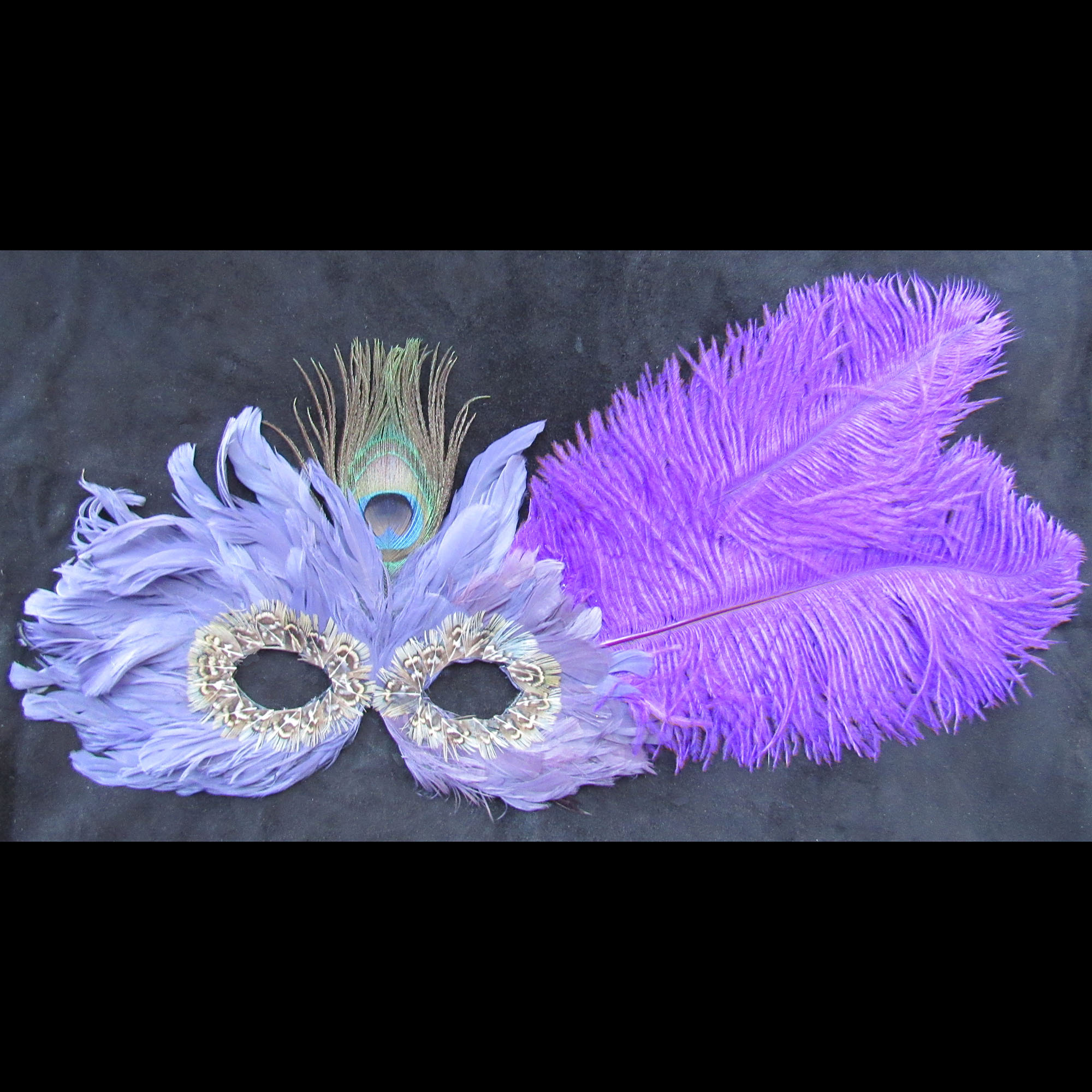 Julia Wright's - Lavender with Purple Ostrich Feathers Mask